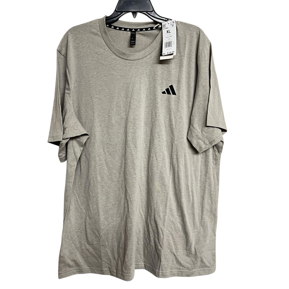 New Mens Adidas Short Sleeve Crewneck‎ T-shirt Tee Grey XL